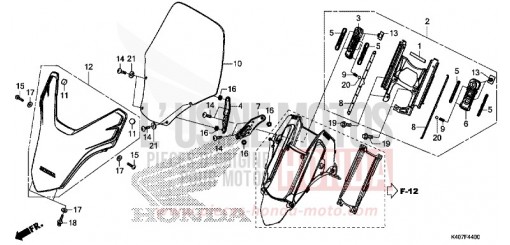 VISIERE AVANT/PARE-BRISE (NSS125DF/ADF/ADH) NSS125DF de 2015